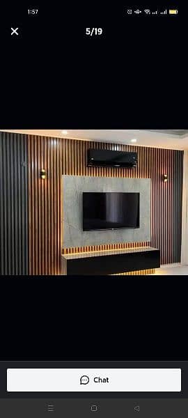 Wpc paneling,Flutted panel,media wall,tv unit,LCD cabinets,rope light, 2
