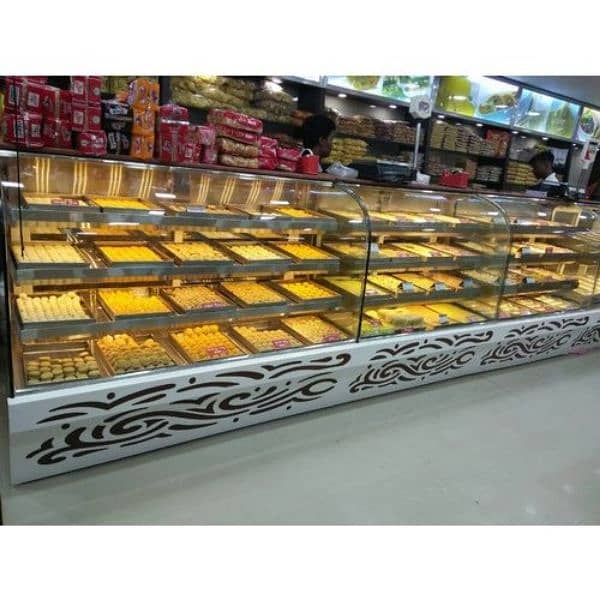 Bakery display counter, Bakery rack, Bakery counter, Glass counter. 2