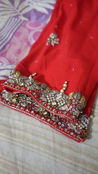 red kaliyo Wali frock , arapajama plus Banarsi  dupatta 1