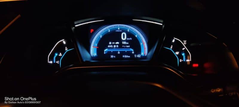 Honda Civic X Blue Cluster Speedometer with iMiD Display 1
