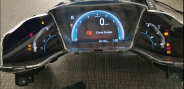 Honda Civic X Blue Cluster Speedometer with iMiD Display