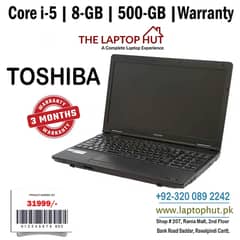 Toshiba Laptop | New Offer | Core i-7 Supported | 16-GB | 1-TB |LAPTOP