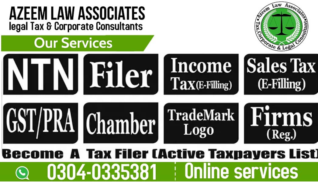Tax Filer|7E Certificate FBR | Tax Return | Business & Company Reg. 1