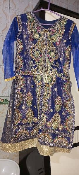 Browen colour sharara and blue fancy  party dress 4