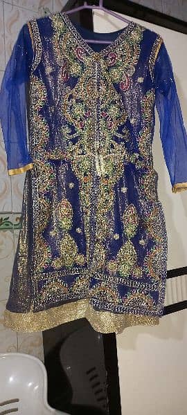 Browen colour sharara and blue fancy  party dress 5