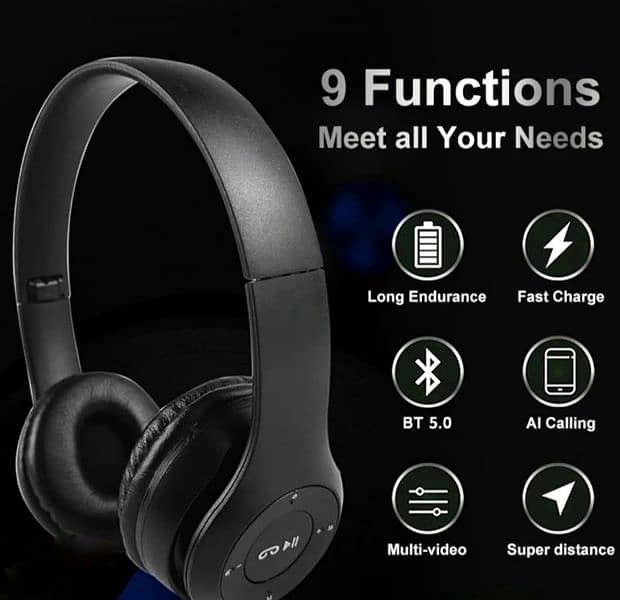 Mp3 Mic call earbuds handsfree Wireless Bluetooth Headphone Headset 3