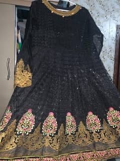 black embroidered frok