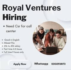 urgent hiring male and female for call center/ only night shifts