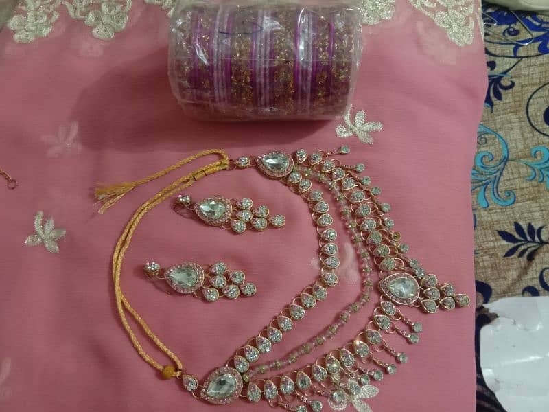 wedding  pink froke with heavy dupata 6