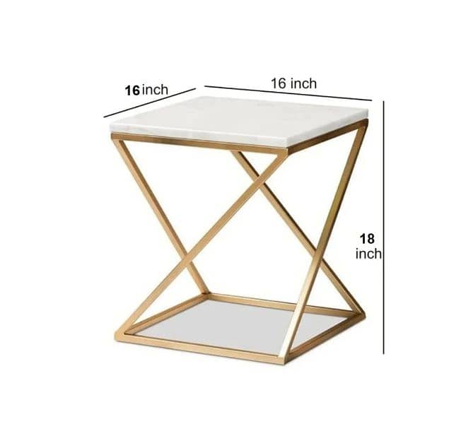 Gold side table, Metal Rectangle end table modren sofa side table 1