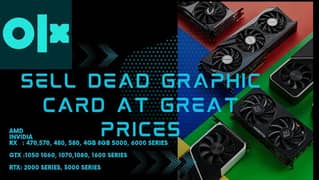 sell your dead graphic card gpu no display rx 470 480 570 580 4gb 8gb