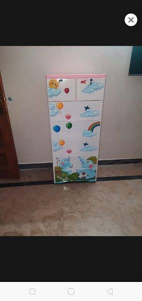 Baby Almirah,kids cupboard, imported plastic drawer,Hanger portion 1