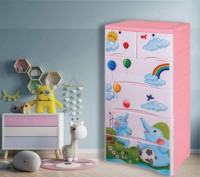 Baby Almirah,kids cupboard, imported plastic drawer,Hanger portion 2