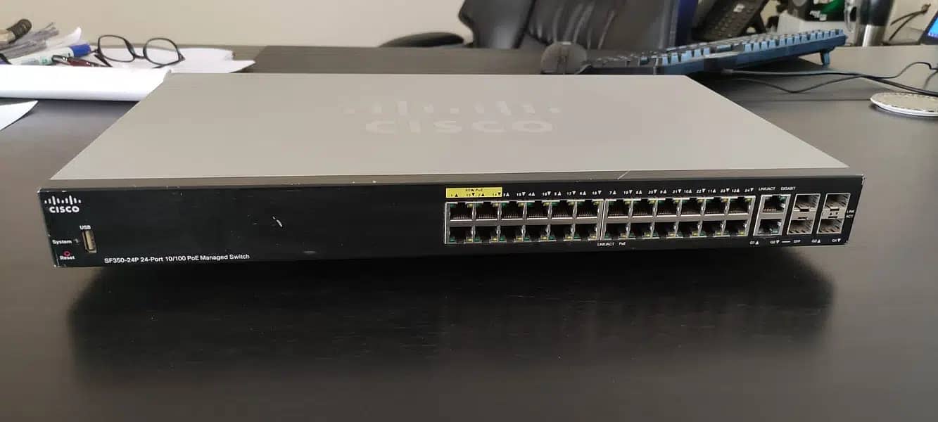 Cisco Switch SF350-24P 24-Port 10/100 - PoE Managed Switch 0