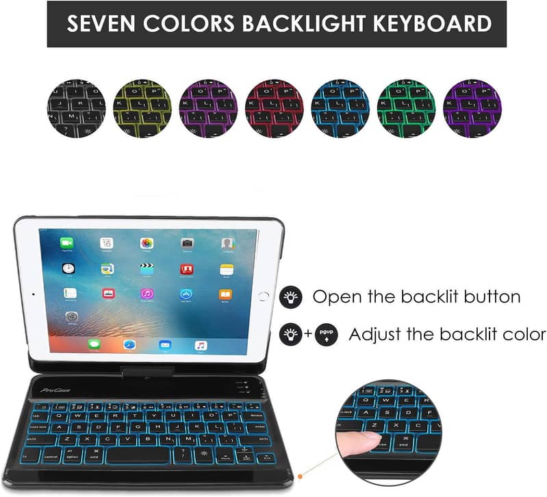 For 10.5"inch iPad Air(3rd Gen)2019/iPad Pro 2017 Keyboard Case Cover 4