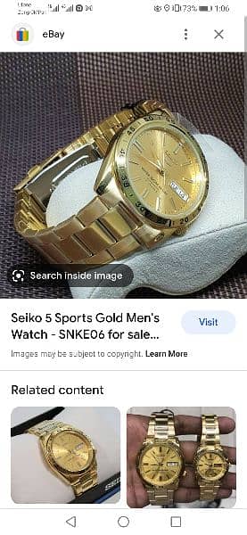 Seiko 5 sports Gold plated Mens SNKE06k1 4