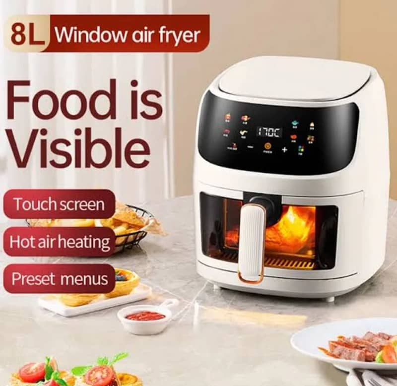 New Silver Crest 8 Liter Air Fryer - Digital Color Touch Screen- 2400W 10