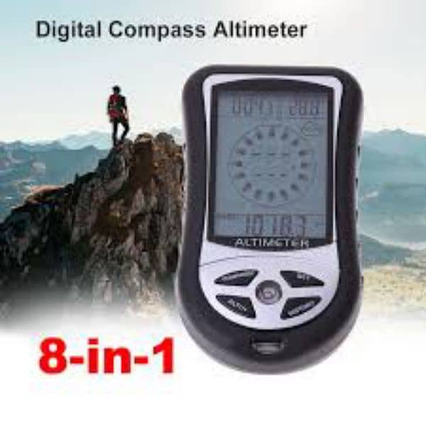 8 in 1 Electronic Digital Multifunction LCD Compass Altimeter Barome 0