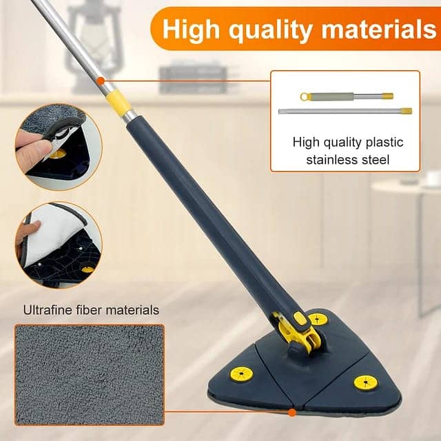 Cleaning Mop 360° Rotatable Super Water Absorption Triangular 3