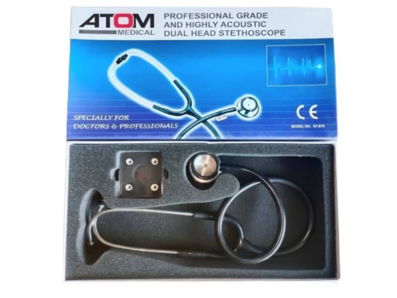 Stethoscope dual head set Atom brand (New Pin pack) 2