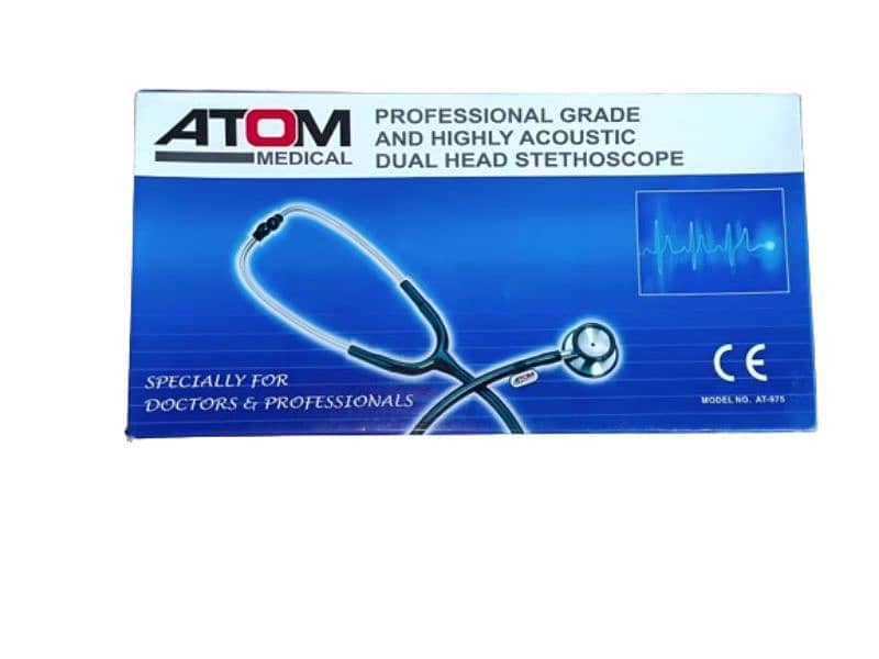 Stethoscope dual head set Atom brand (New Pin pack) 3