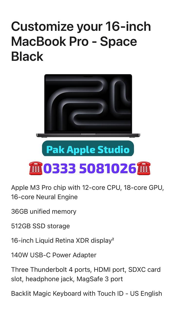 MacBook Pro 16inch M3 PRO Chip 3