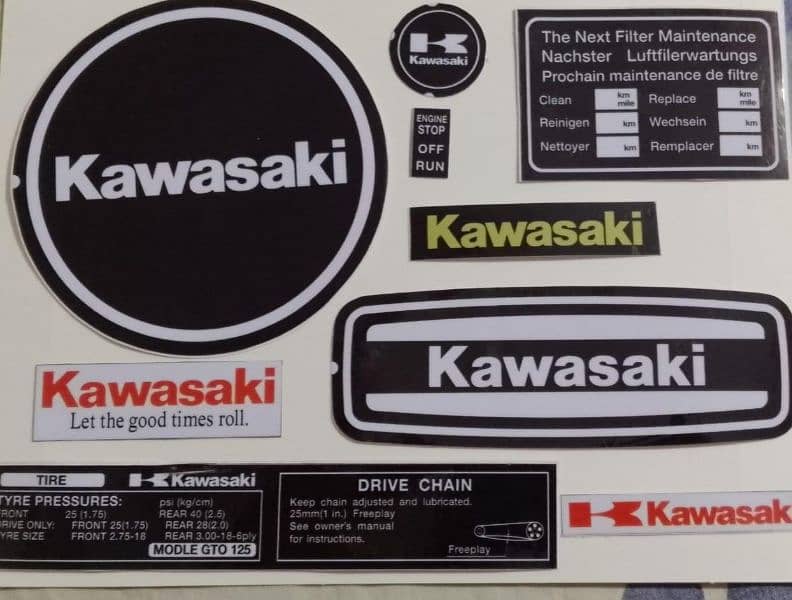 Kawasaki Engine Sticker kit 4