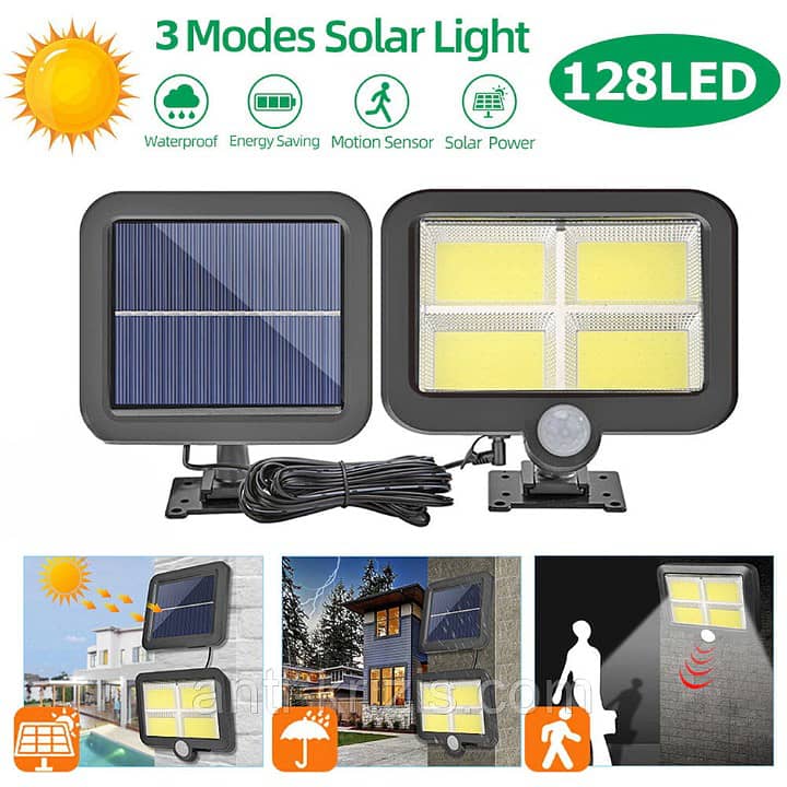 Remote Control LED Solar Wall Light Solar BK-128-6COB 0