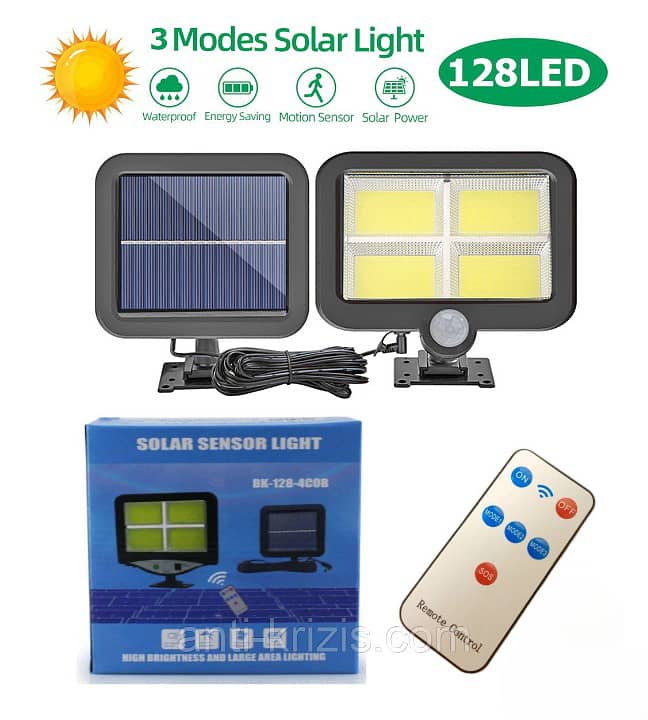 Remote Control LED Solar Wall Light Solar BK-128-6COB 3