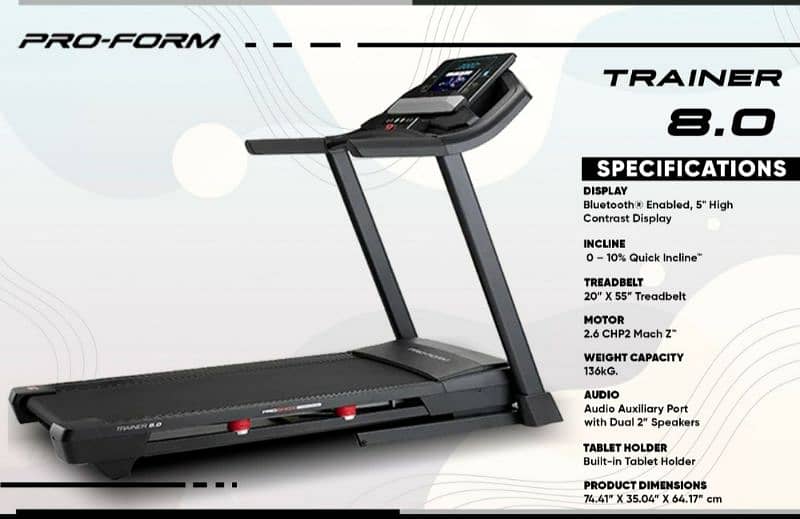 Proform Trainer 8.0 Treadmill Fitness Machine & Gym Equipment 0