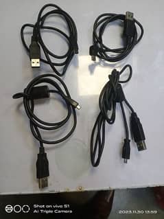 Charging data usb cables for camera tv device