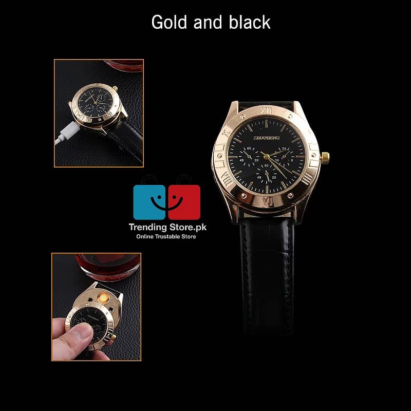 Wrist Watch with Lighter Carved Dial Quartz Watch Luxury Wrist Watch 8