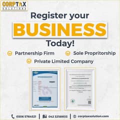 SECP Company Registration / Firm Registration /Partnership Reg/ NTN