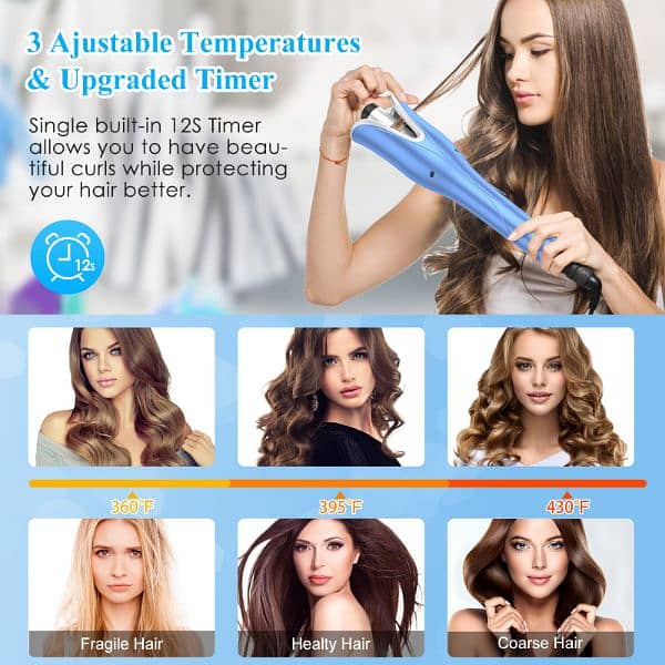 Auto Hair Curler, Automatic Curling Iron Wand 3