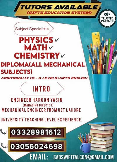Experienced Online Tutor for O/A Levels & School Students | M