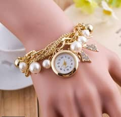 pearl bracelet watch for women and girls
