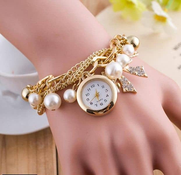 pearl bracelet watch for women and girls 0