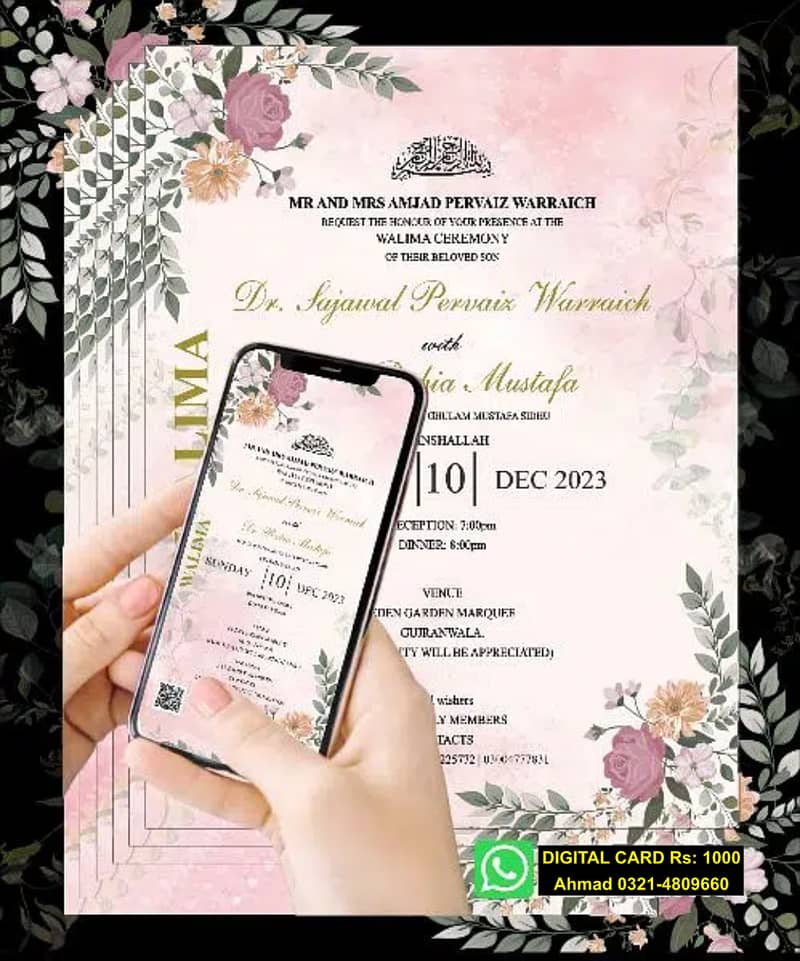 Wedding Card Printing, Bid Box, Whats app Invitation, Digital Wedding 1