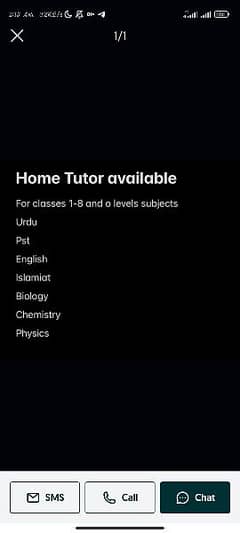 home tutor available