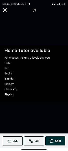 home tutor available 0