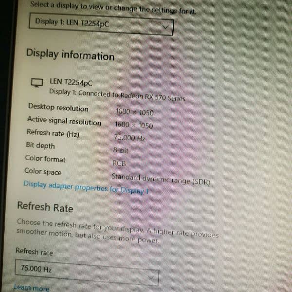 Lenovo 22inch 75hz monitor with 1680x1050 high quality display forsale 8