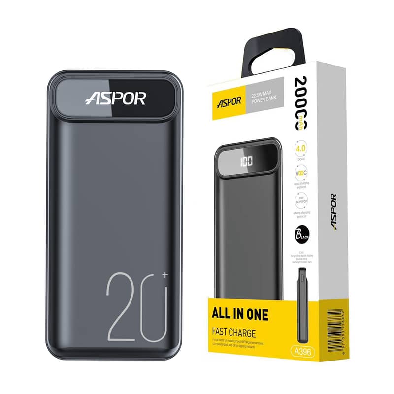 Aspor A300 Power Bank Original 10000mah Li-Polymer Battery 4 In1 Power 1