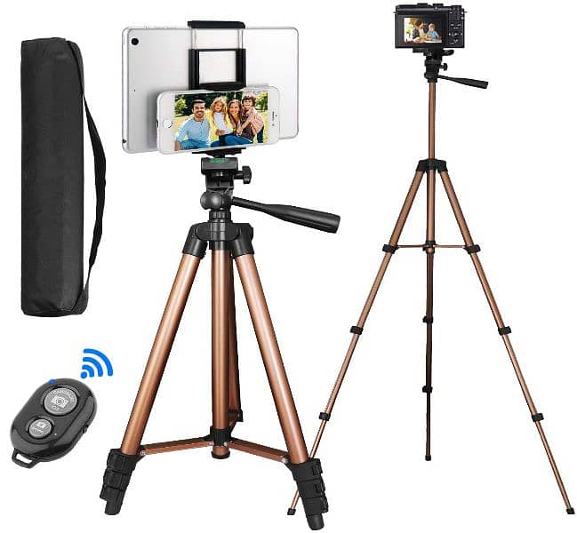 PEYOU 50'' Aluminum Camera Tripod with Tablet Phone Holder 0
