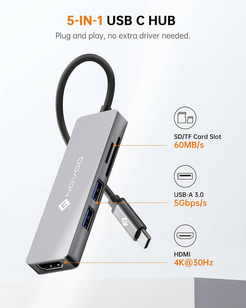 Choetech HUB-M18.5 Ports USB-C Hub,USB 3.0 Ports, SD Card Reader 7