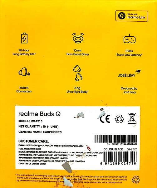 Realme Buds Q For Sale Battery Timing 20-hour Long Battery Life. . 2