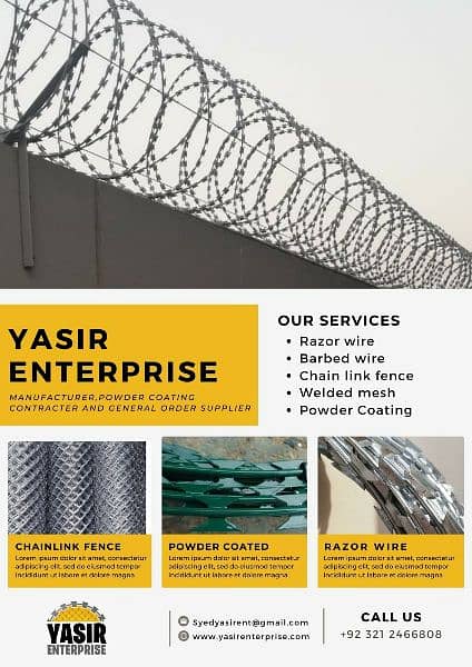 Razor Wire / Barbed Wire / Chain Link Fence / Electric Fence 0