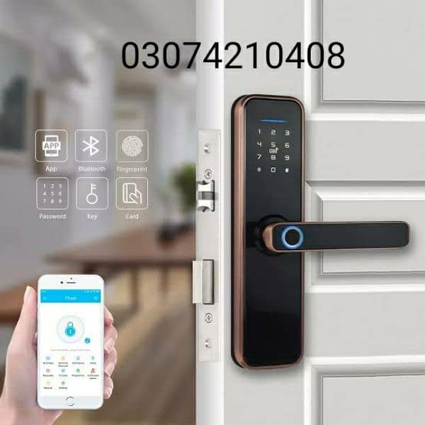 Fingerprint Handle door lock mobile app Tuya smart life based 0