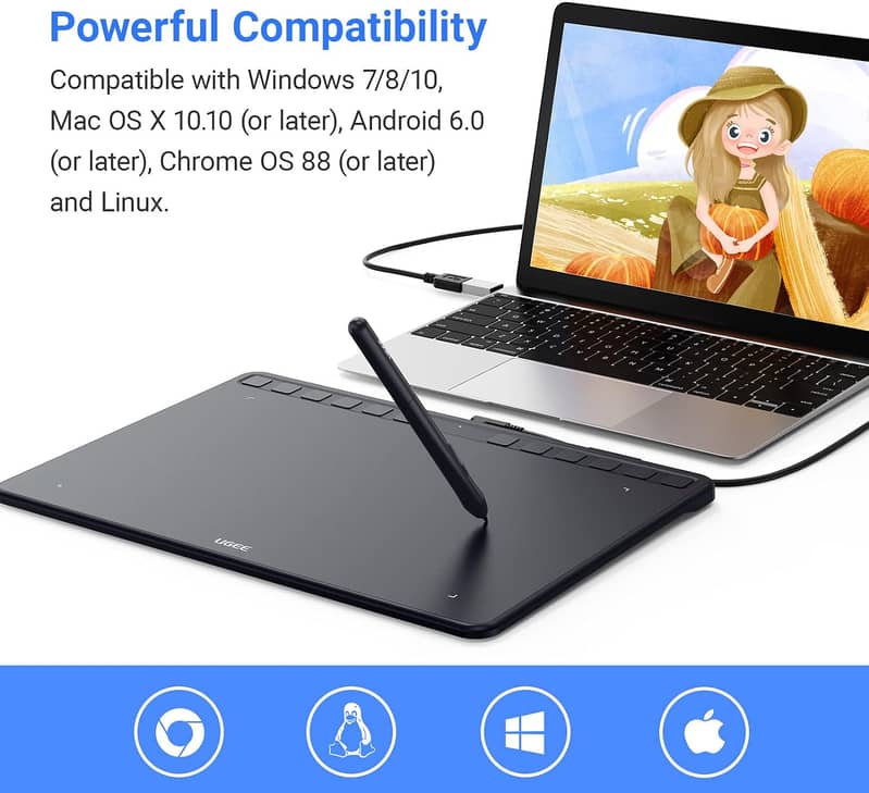 Drawing Graphic Tablet UGEE S1060 10x6.27 inch  with 12 Hot Keys Comp 8