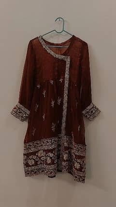 BATIK 3 PIECE FORMAL FROCK WITH INNER, TROUSER AND DUPATTA.