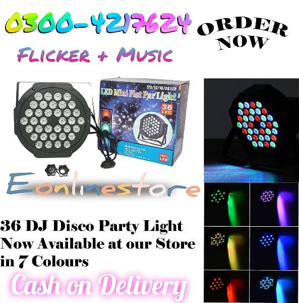 Sound Activated 36 LED Stage Decorations Home Lights RGB DJ LED Par 0